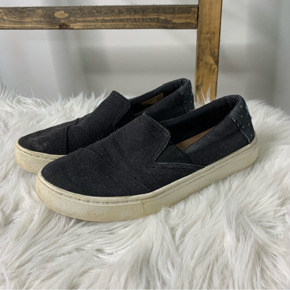 TOMS Canvas Slip On Polka Dot Back Sneakers